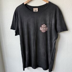 Alchemist Miami F****** Beach Raw Hem Sun Faded Black T-Shirt Men’s Size Large